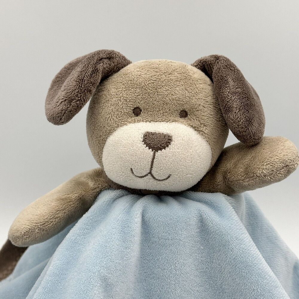 Carters Puppy Dog "I Love You" Lovey Rattle Security Blanket Blue Plush - Picture 2 of 12